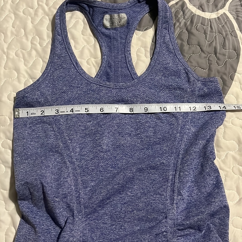 • Athleta Racerback Tank Top Fastest Track Ruched Blue - Picture 9 of 11